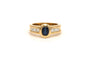 Bague 53 Bague contemporaine en or jaune, saphir et diamants taille princesse 58 Facettes 22093
