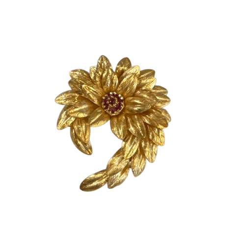Broche Broche florale en or blanc 18 carats et rubis 58 Facettes 45160002