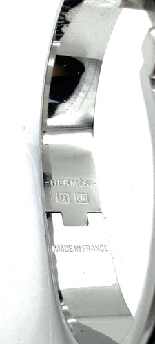 Bracelet Hermès Click H - Bracelet fin en émail argenté 58 Facettes 250145