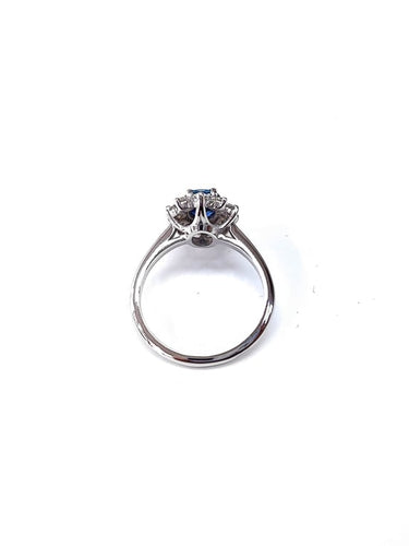 Bague 54 Bague marguerite entourage en or blanc 18K avec saphir et diamants 58 Facettes BAG.MARGT.S.ARC-FA.64
