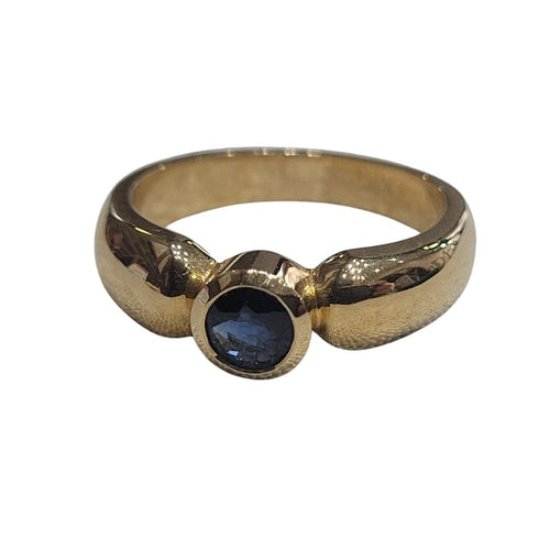 Bague 53 Bague - Saphir bleu en or jaune 18k 58 Facettes S41