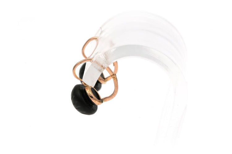 Boucles d'oreilles Boucles d'oreilles Napoléon III en or rose 18 carats serties de jais 58 Facettes B307