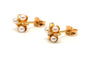 Boucles d'oreilles Boucles d'oreilles contemporaines en or jaune 18 carats, perles et diamants taille brillant 58 Facettes B761