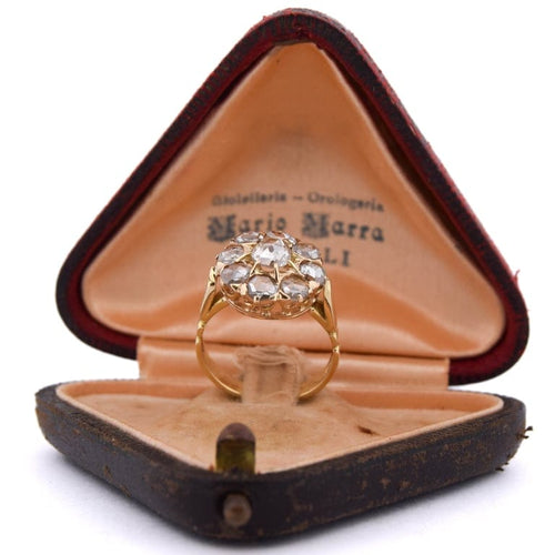 Bague 54 Bague ancienne - Bague grappolo en or 18 carats et diamants 58 Facettes AN526 (00219)