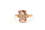 Bague 59 Bague Art nouveau sertie de rubis et diamants en or jaune 18 carats 58 Facettes B626