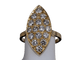 Bague 53.5 Bague marquise en or jaune pavée de diamants 58 Facettes BA 124