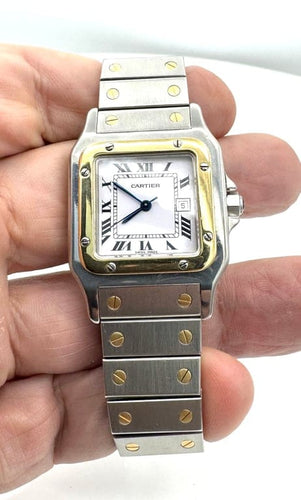 Montre Cartier Santos - Montre en or jaune et acier, réf. 2961 58 Facettes 260002