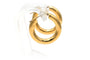 Boucles d'oreilles Boucles d'oreilles créoles contemporaines en or jaune 18 carats 58 Facettes B664