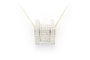 Pendentif Pendentif contemporain en or blanc 18 carats serti de diamants taille brillant (0,465 ct) 58 Facettes 22454