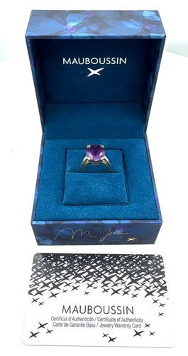 Bague 54 Mauboussin Mon Bébé d'Amour - Bague en or 18 carats améthyste et diamants 58 Facettes 260004