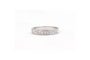 Bague 54 Alliance demi-américaine en or blanc 18 carats sertie de diamants princesse 58 Facettes 19364