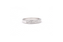 Bague 54 Alliance demi-américaine en or blanc 18 carats sertie de diamants princesse 58 Facettes 19364