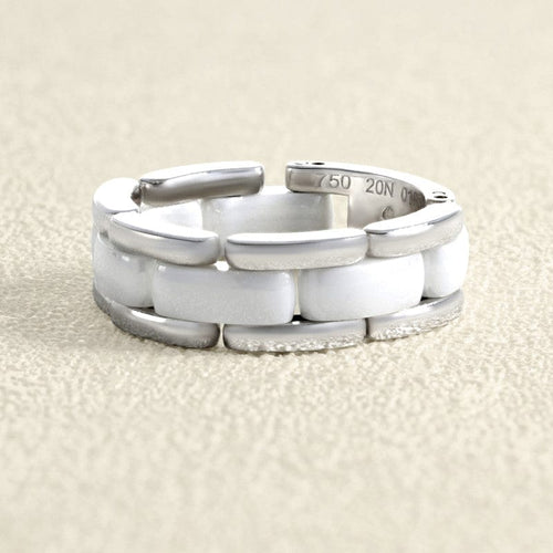 Bague 55 CHANEL Ultra - Bague moyen modèle en or blanc et céramique 58 Facettes OC-61J00145