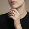 Bague 54 Bague jonc anglais en or gris 750 et diamant 0,30 ct 58 Facettes OC-61000392