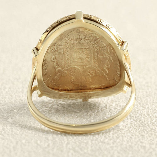 Bague 58 Louis d’Or - Chevalière pièce Napoléon 20 francs en or jaune 18 carats 58 Facettes OC-61900039