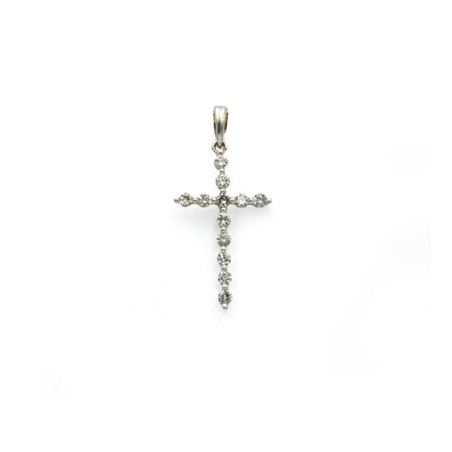Pendentif Pendentif croix en or blanc et diamants 58 Facettes 260066R