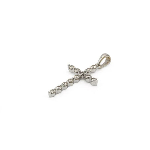 Pendentif Pendentif croix en or blanc et diamants 58 Facettes 260066R