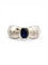 Bague 54 Bague en or blanc 18 carats avec saphir ovale et diamants 58 Facettes 90861-ac12765