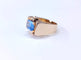 Bague 58 Bague tank en or jaune 18K sertie d’une aigue-marine 58 Facettes BAG TANK Aigue.M-2071