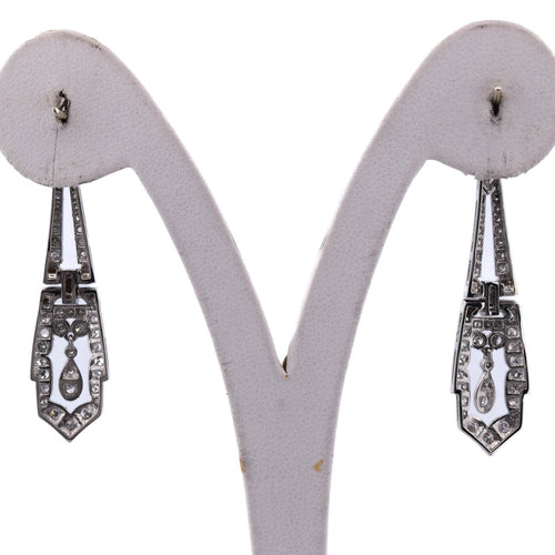 Boucles d'oreilles Boucles d'oreilles pendantes Art déco en platine et diamants 58 Facettes OR167 P19 (05519)