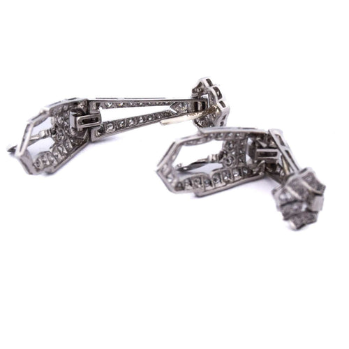 Boucles d'oreilles Boucles d'oreilles pendantes Art déco en platine et diamants 58 Facettes OR167 P19 (05519)