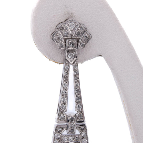 Boucles d'oreilles Boucles d'oreilles pendantes Art déco en platine et diamants 58 Facettes OR167 P19 (05519)