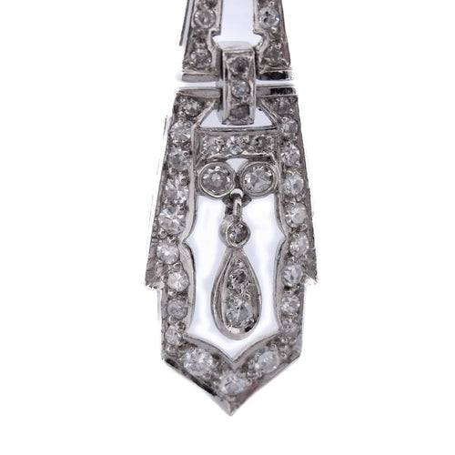 Boucles d'oreilles Boucles d'oreilles pendantes Art déco en platine et diamants 58 Facettes OR167 P19 (05519)