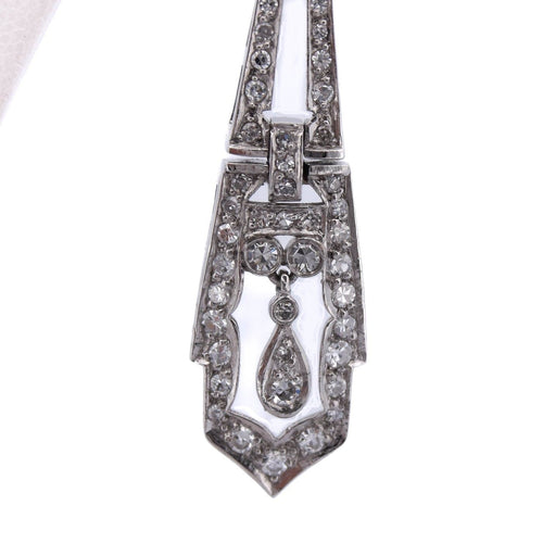 Boucles d'oreilles Boucles d'oreilles pendantes Art déco en platine et diamants 58 Facettes OR167 P19 (05519)