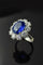 Bague 54 Bague marguerite - Saphir et diamants en taille IT 14 58 Facettes