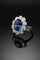 Bague 54 Bague marguerite - Saphir et diamants en taille IT 14 58 Facettes