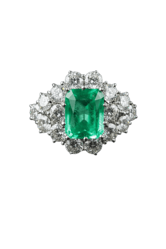 Bague 53 Anello cocktail - Smeraldo et diamants en or 58 Facettes