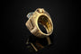 Bague 57 Bague Art déco en or rose avec spinelle bleu synthétique 58 Facettes