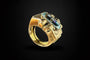 Bague 57 Bague Art déco en or rose avec spinelle bleu synthétique 58 Facettes