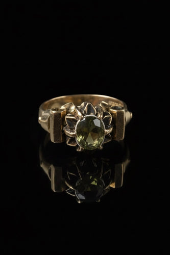 Bague 52 Art déco - Bague solitaire en or jaune 18K et diamant taille rose 58 Facettes