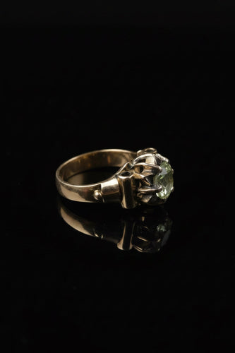 Bague 52 Art déco - Bague solitaire en or jaune 18K et diamant taille rose 58 Facettes