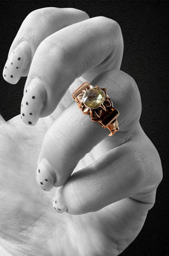 Bague 52 Art déco - Bague solitaire en or jaune 18K et diamant taille rose 58 Facettes