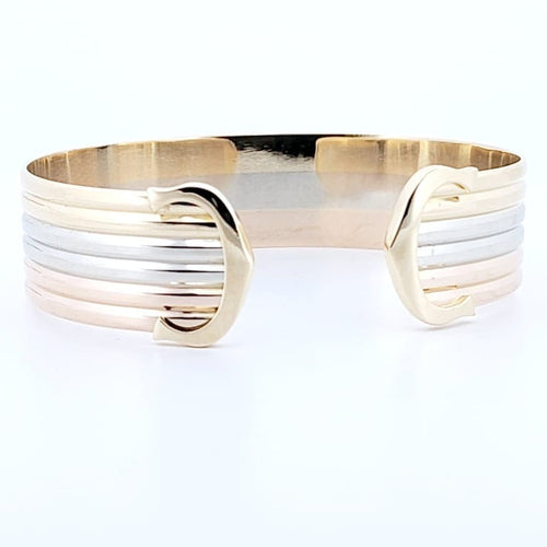 Bracelet Cartier - Bracelet jonc ouvert Double C en or jaune 18 carats 58 Facettes 73524