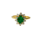 Bague 54 Bague marguerite en or jaune 18K avec émeraude et diamants 58 Facettes Bag.Margt.Arc-E-FA.54