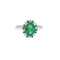 Bague 54 Bague marguerite en or blanc 18 carats, émeraudes et diamants 58 Facettes Bague marguerite en or émeraudes et diamants
