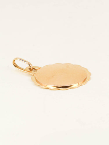 Pendentif AUGIS Médaille Amour ronde Plus Hier Moins Demain or jaune rubis 58 Facettes 1164.3