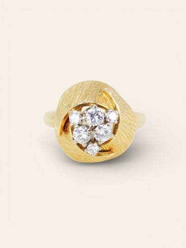 Bague 59 Bague dome or jaune diamants 58 Facettes 1236.5
