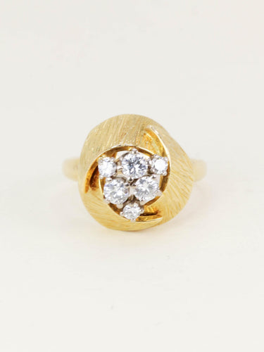 Bague 59 Bague dome or jaune diamants 58 Facettes 1236.5