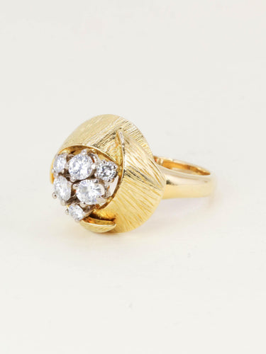 Bague 59 Bague dome or jaune diamants 58 Facettes 1236.5