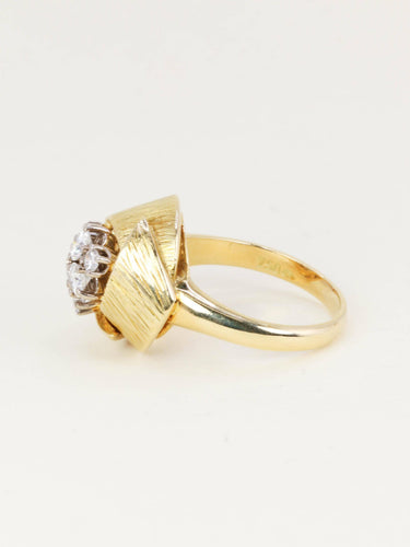 Bague 59 Bague dome or jaune diamants 58 Facettes 1236.5