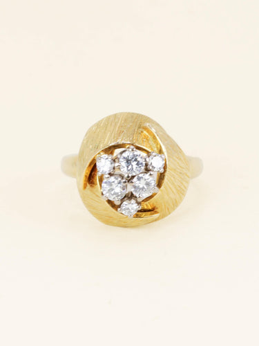 Bague 59 Bague dome or jaune diamants 58 Facettes 1236.5