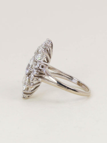 Bague 53 Bague marquise or blanc diamants taille ancienne 3,75 carats 58 Facettes 1253