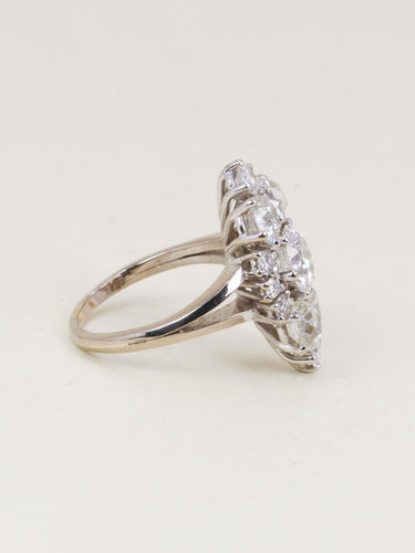 Bague 53 Bague marquise or blanc diamants taille ancienne 3,75 carats 58 Facettes 1253