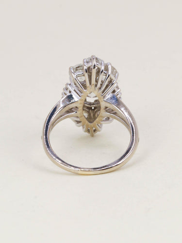 Bague 53 Bague marquise or blanc diamants taille ancienne 3,75 carats 58 Facettes 1253