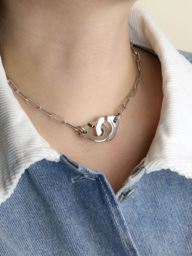 Collier DINH VAN Collier Menottes argent - très grand modèle 58 Facettes COLLIER