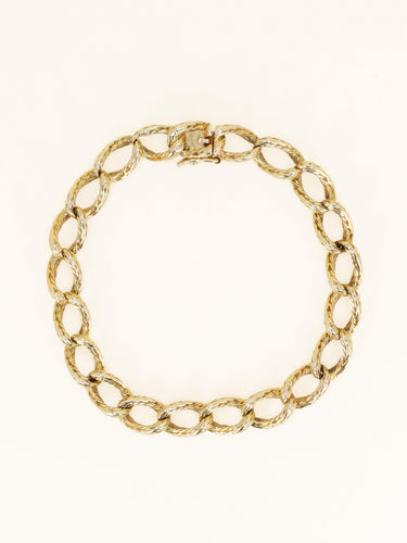 Bracelet ROLLANG & Cie Bracelet chaîne maillons ovales or jaune - Années 1970 58 Facettes 0009